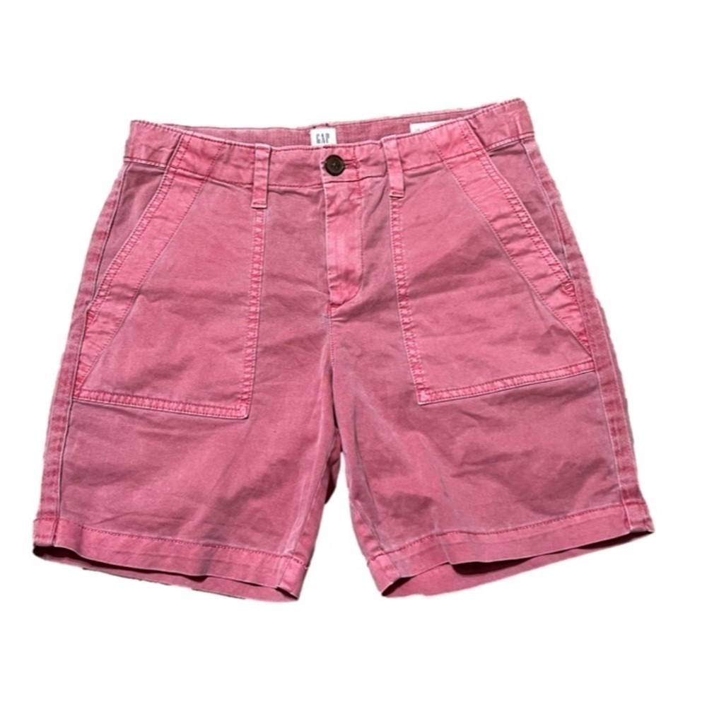 GAP For Good Girlfriend Shorts Chino Deep Pockets Pink/Red Women’s Size 00